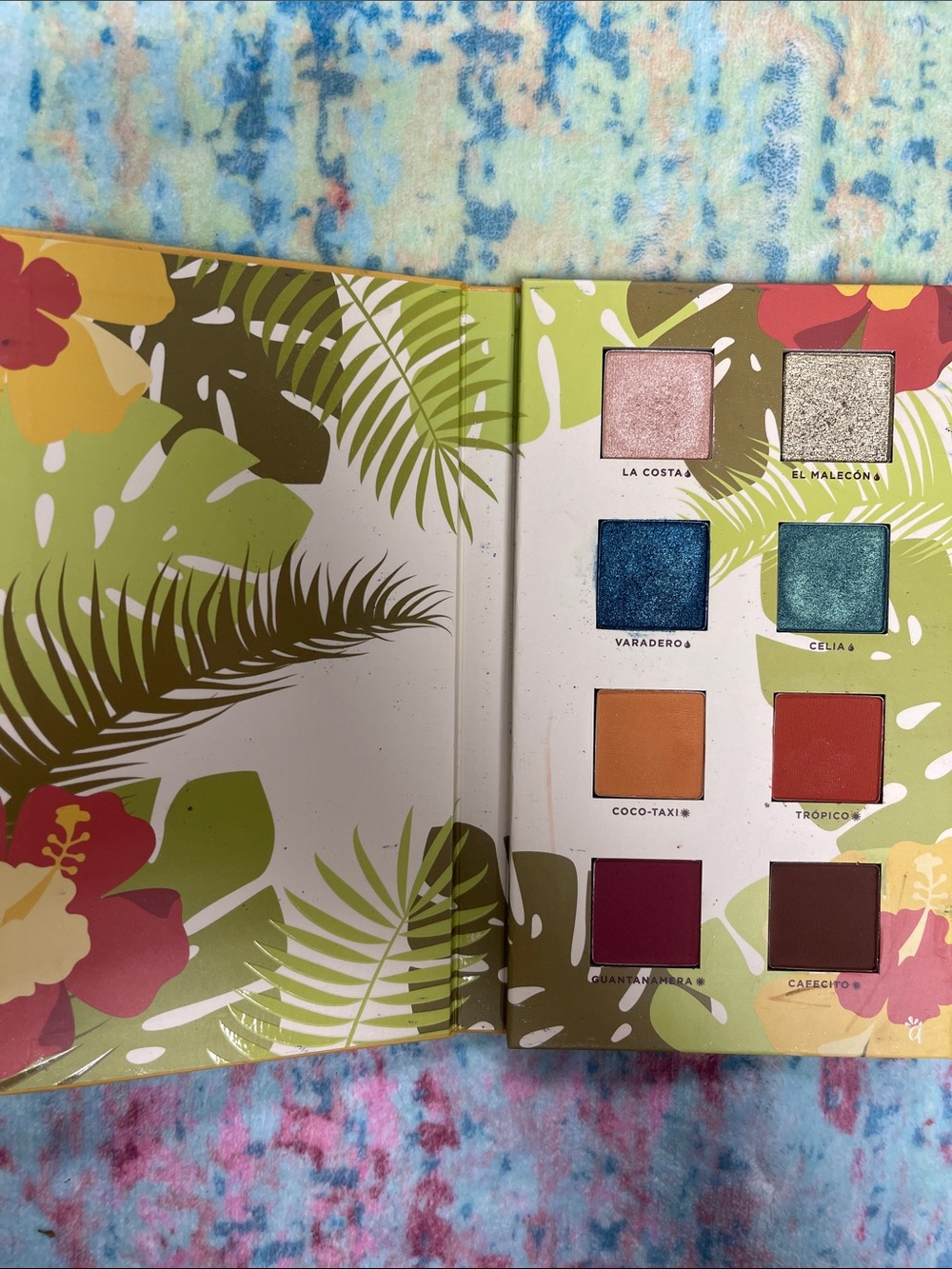 Alamar Eyeshadow Palette — Pink, Silver, Blue, Teal, Orange, Red, Magenta, Brown